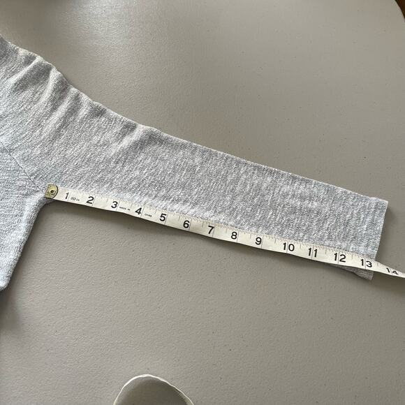Aerie Sweater Round Neck Long Sleeve Hi-Lo Hem Side Slit Heathered Gray Size XS - Picture 10 of 10